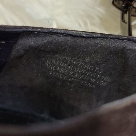 Nine West Purple Suede Peep Toe Heels Size 7 - Picture 9 of 10